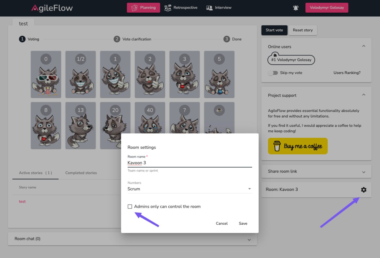 Enable/Disable room restrictions